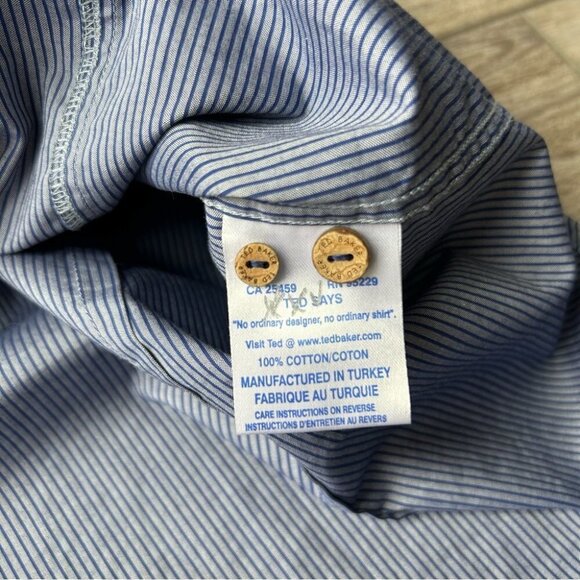 Ted Baker  Pinstriped Button Down Oxford Shirt - Picture 10 of 15